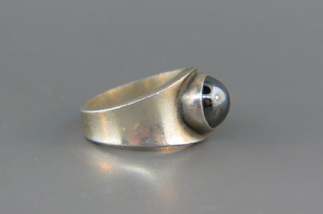 Georg Jensen Sterling & Hematite Ring, (1 of 4)