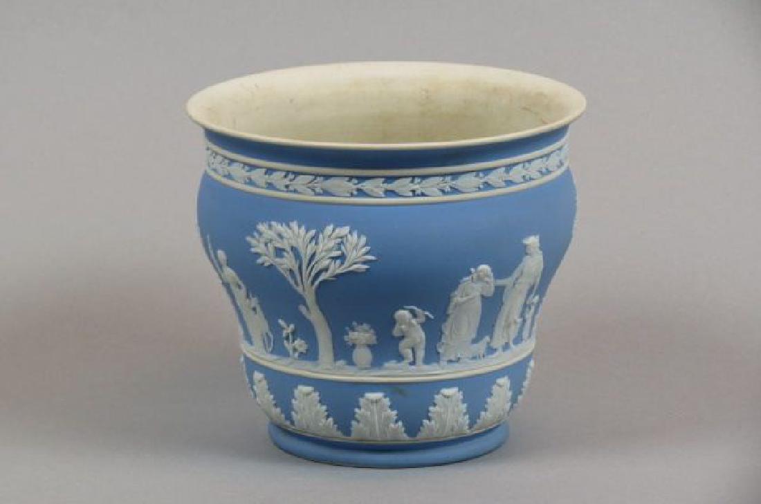 Wedgwood Blue Jasperware Planter or Cache Pot, (1 of 3)