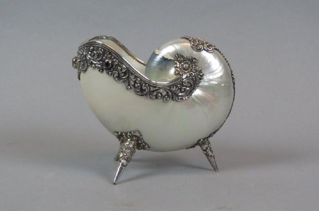 Sterling & Gem Set Nautilus Shell, (1 of 5)