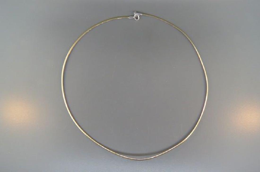 14K Gold Omega Necklace,: reversible yellow and white gold, 18", 6.5 grams.