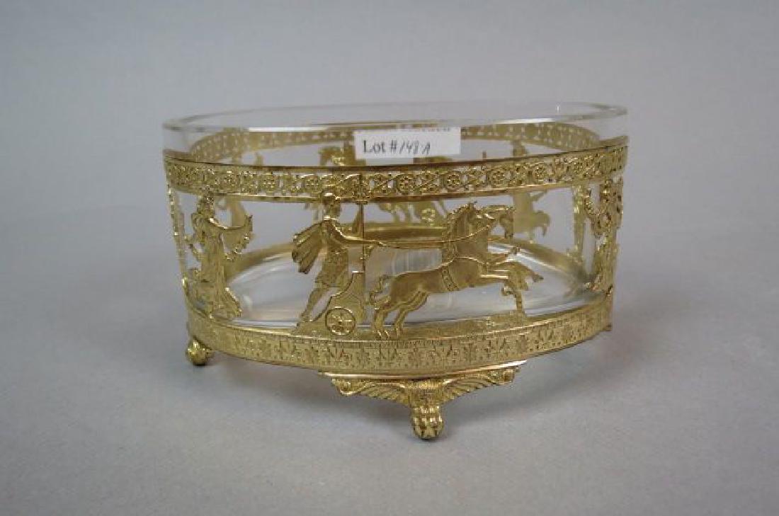 French Dore Bronze & Crystal Bowl, (1 of 4)