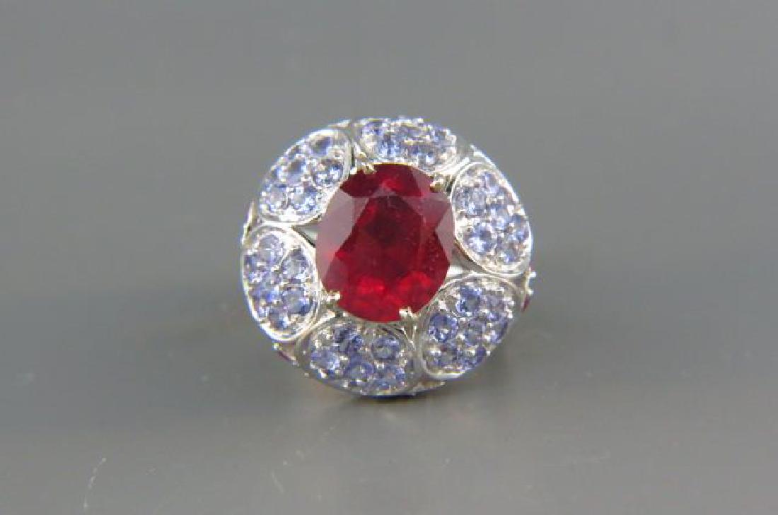 Ruby, Diamond & Tanzanite Ring, (1 of 4)
