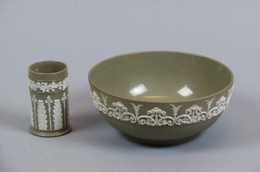 2 pcs. Wedgwood Olive Brown Jasperware, (1 of 4)