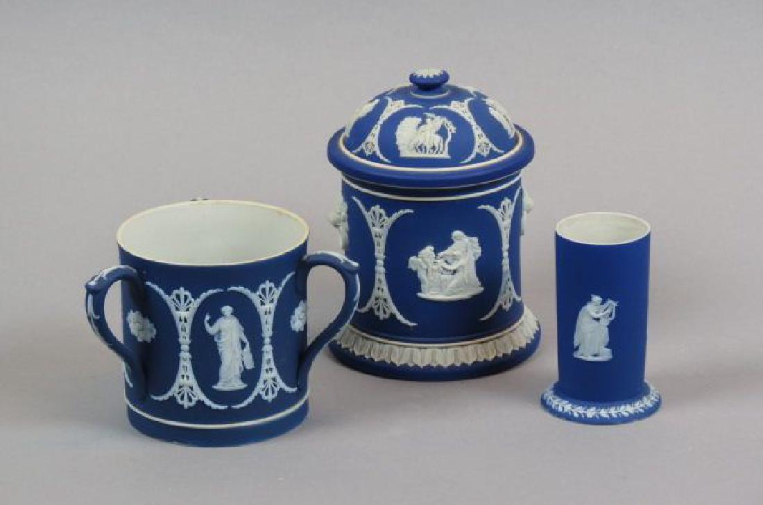 3 pcs. Wedgwood Dark Blue Jasperware, (1 of 6)