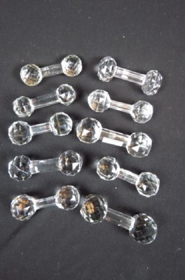 10 Cut Glass Knife Rests, "Dumbell" style, (1 of 2)