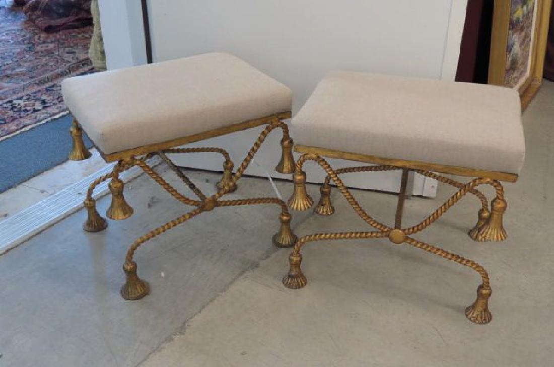 Pair of Italian Gilt Metal Stools, (1 of 3)