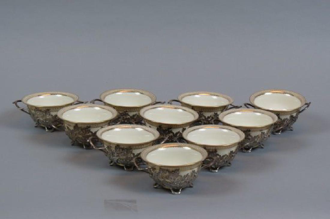 10 Gorham Sterling & Lenox Cream Soups, (1 of 6)