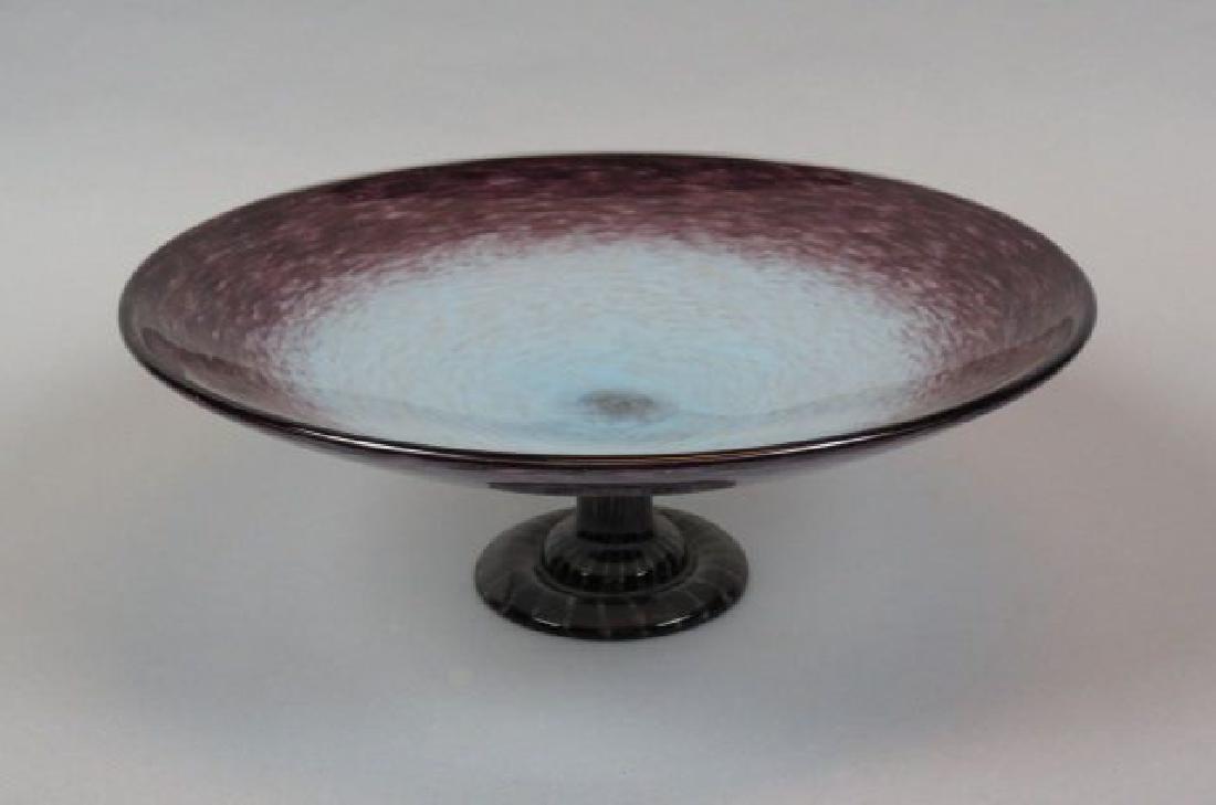 Schneider Art Glass Large Centerpiece Compote, (1 of 2)