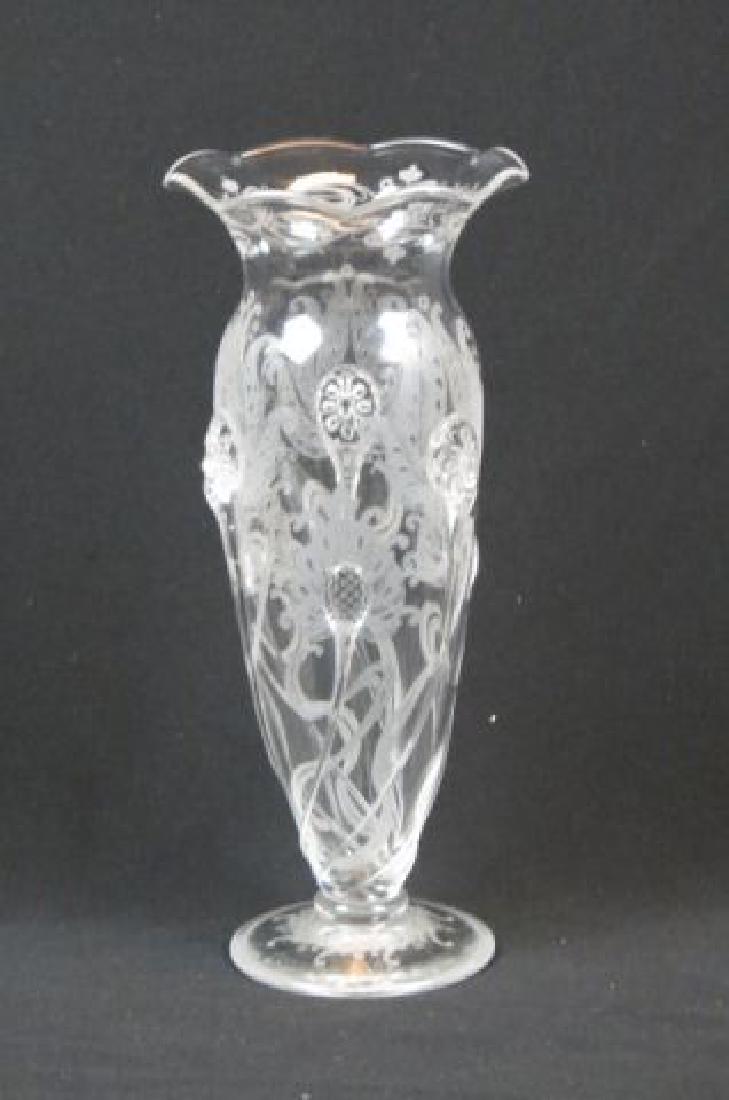 Stevens & Williams Engraved Art Glass Vase,