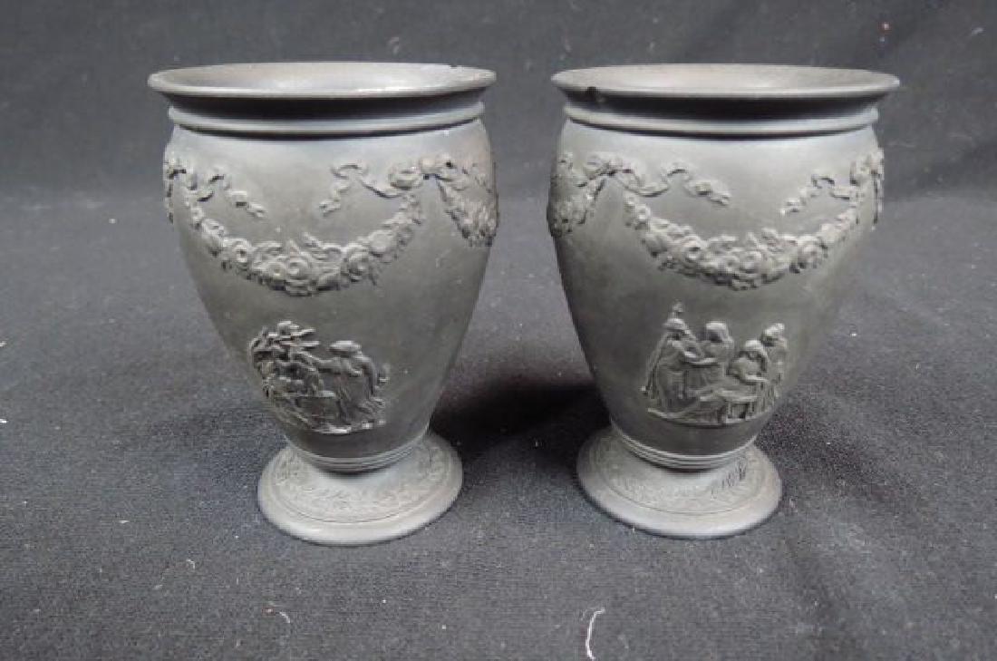 Pair of Wedgwood Basalt Miniature Vases, (1 of 4)