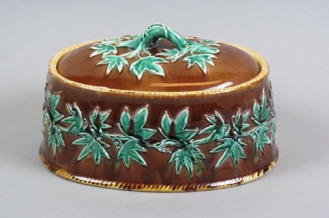 Majolica Pottery Covered Game Dish, (1 of 5)