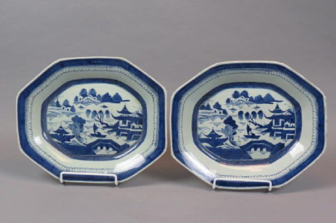 Pair of Chinese Export Canton Porcelain Platters, (1 of 4)