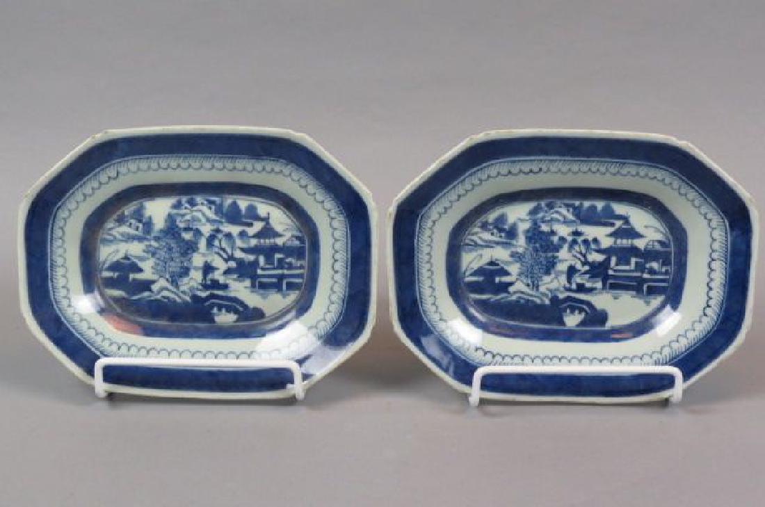 Pair of Chinese Export Canton Porcelain Platters, (1 of 4)