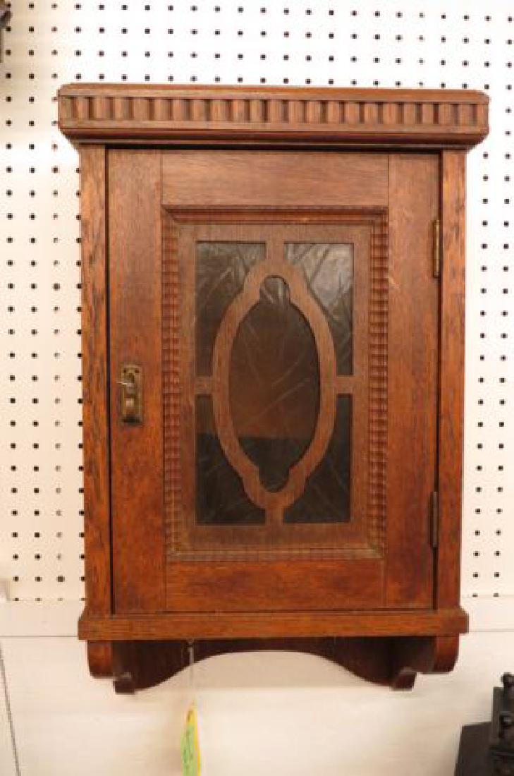 Oak Wall Cabinet, locking, (1 of 5)