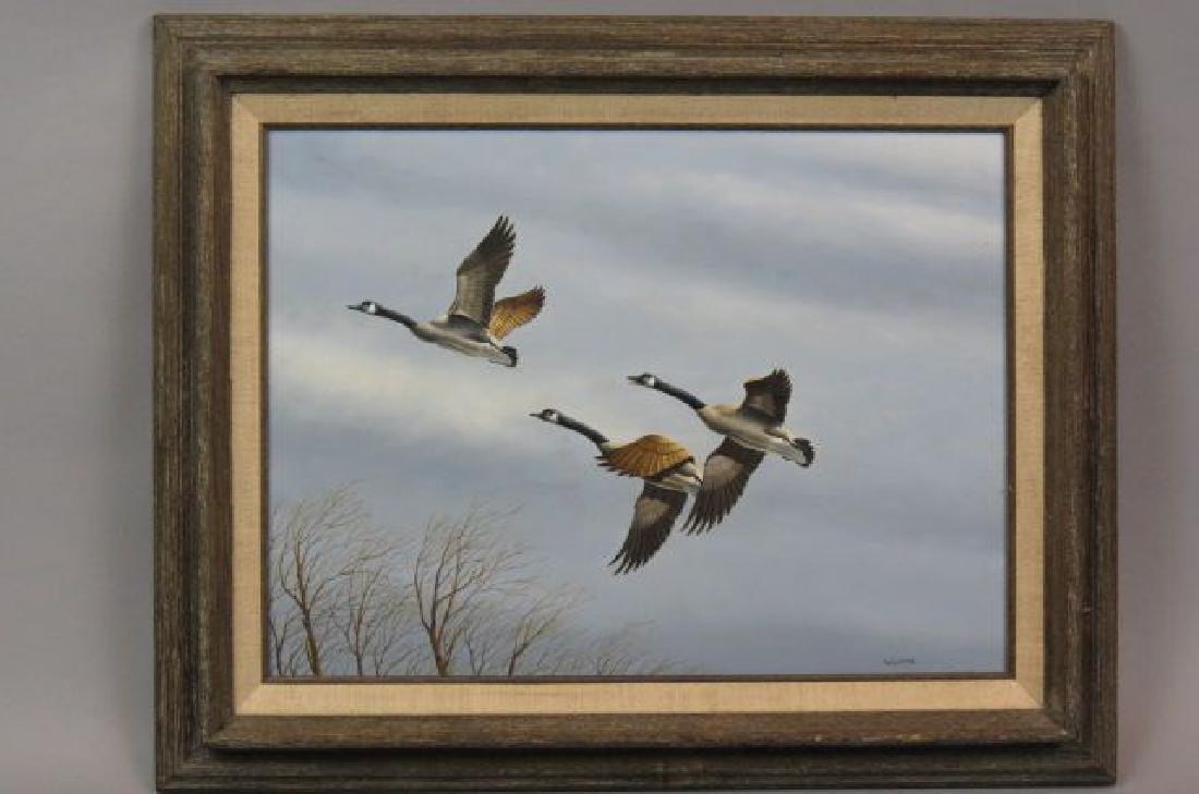 Don Walvatne, acrylic, Canadian Geese in Flight, (1 of 6)