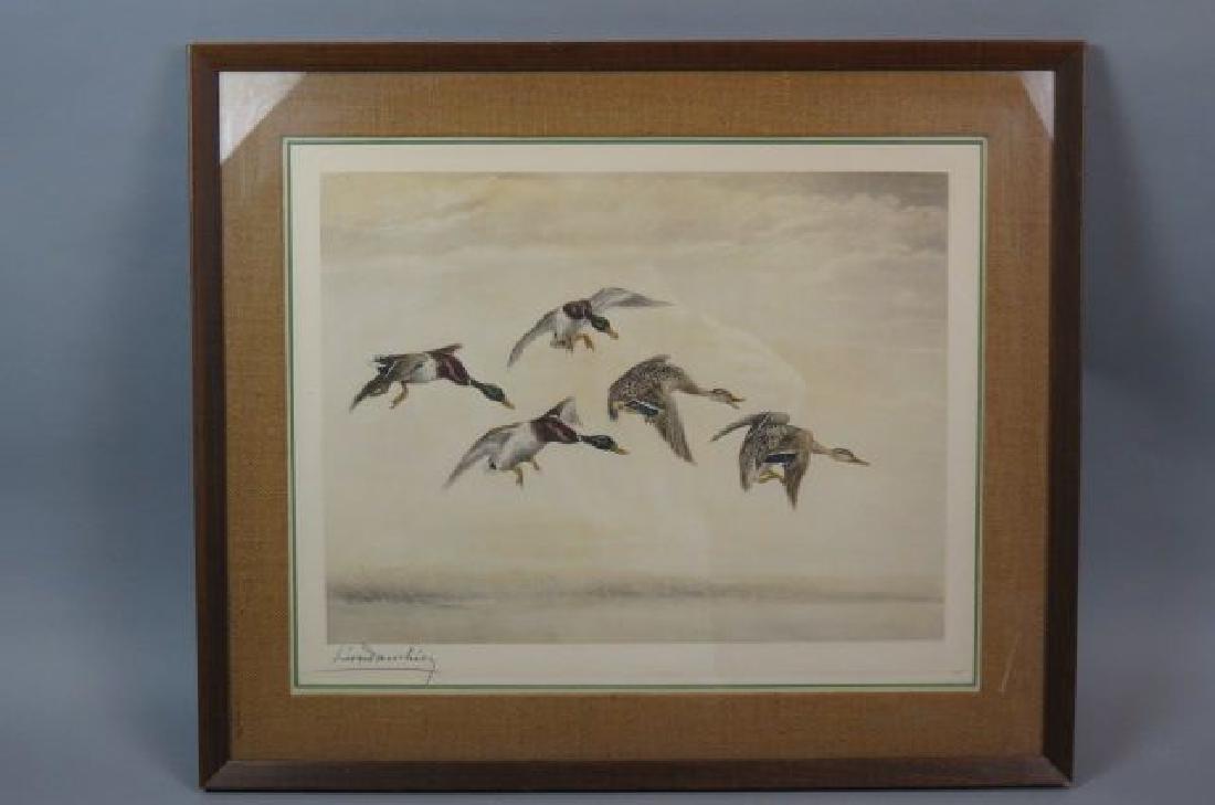 Leon Danchin, lithograph, Ducks in Flight", (1 of 5)