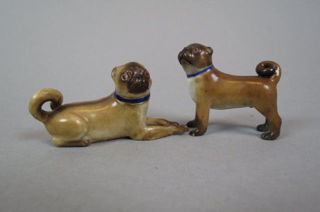 2 Meissen Porcelain Figurines of Pugs, (1 of 5)