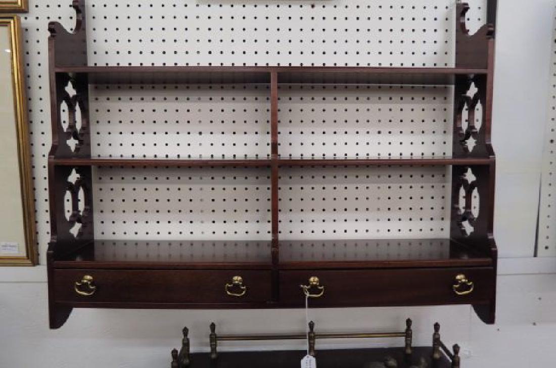 Mahogany Wall Shelf Unit with drawers, (1 of 3)