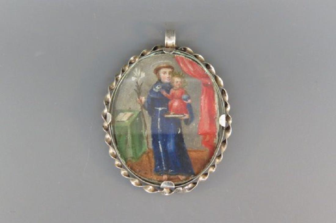 Early Silver Religious Pendant with Saints, (1 of 3)