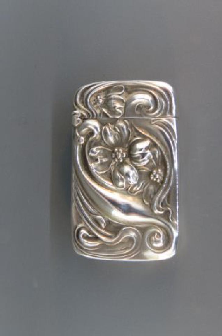 Art Nouveau Sterling Match Safe by Unger Brothers, (1 of 3)