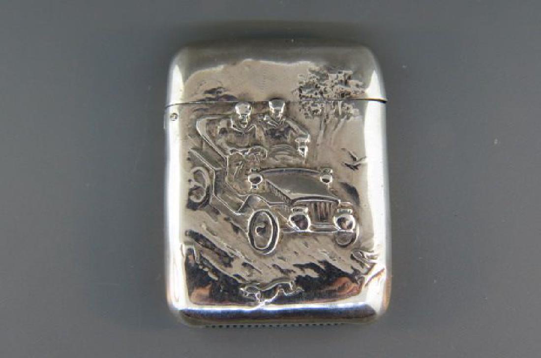 Victorian Sterling Match Safe with Automobile, (1 of 2)