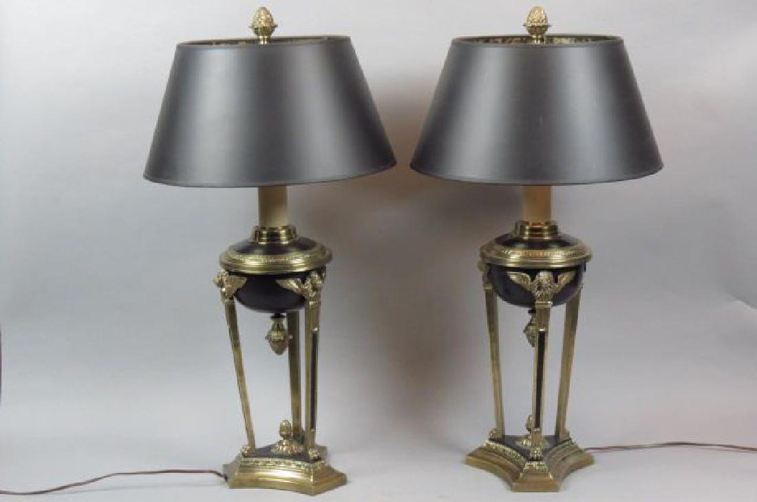Pair of Bronzed Table Lamps, (1 of 5)