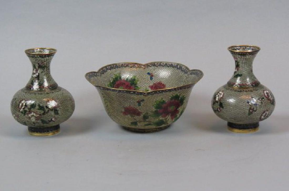 3 pcs. Chinese Plique-a-jour Cloisonne, (1 of 5)