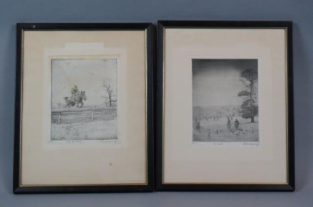 2 Don Swann Jr. Etchings, "The Hunt" & "Up & Over" (1 of 7)