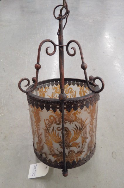 Cameo Art Glass Hanging Fixture, (1 of 4)