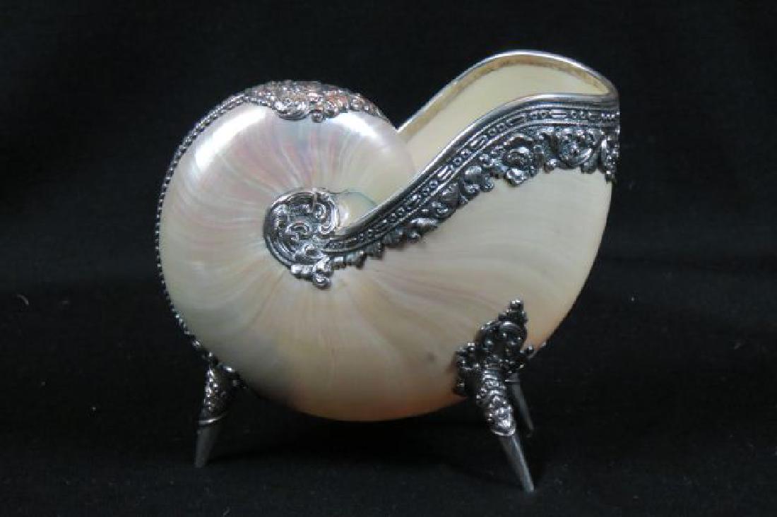 Sterling Silver Decorated Nautilus Shell, (1 of 5)