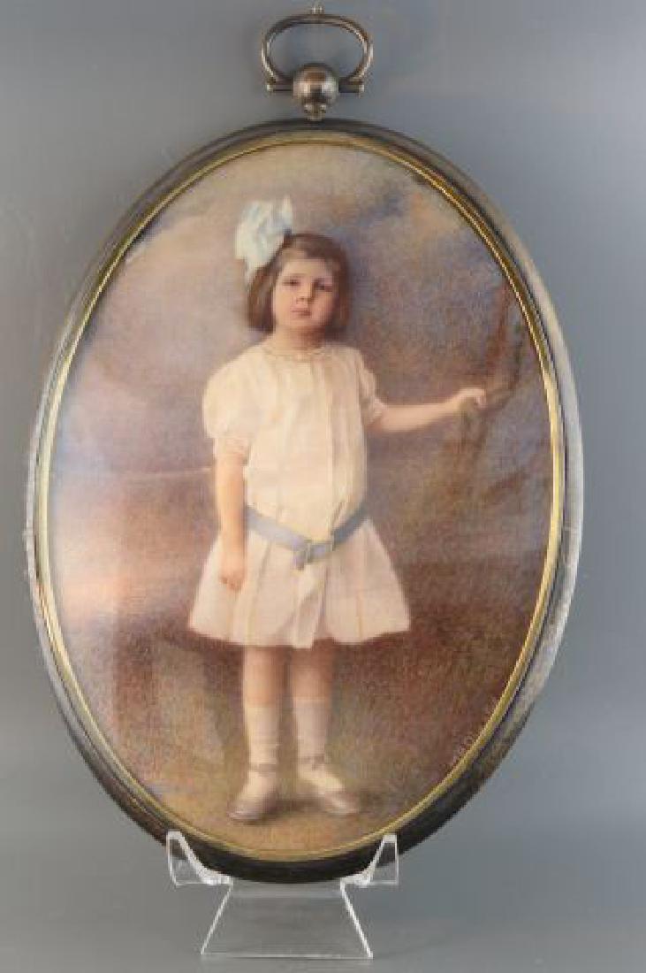 M.A. Olmsted Miniature Painting of Young Girl, (1 of 7)