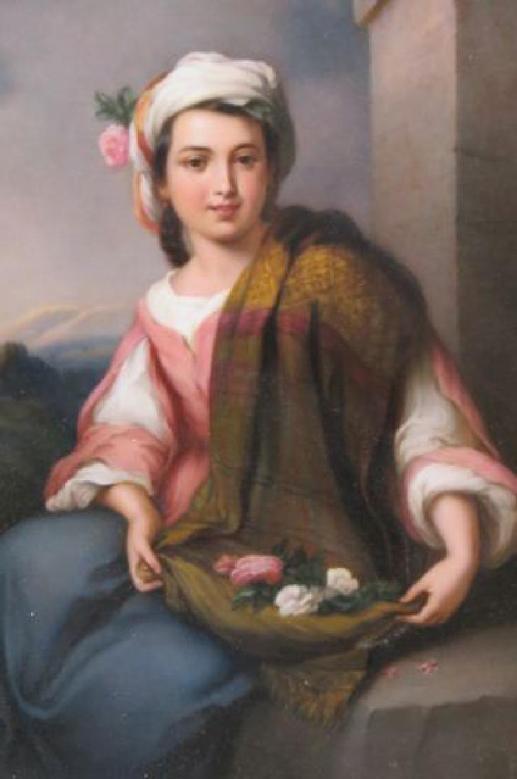 Large KPM Porcelain Plaque "Flower Seller", (1 of 7)