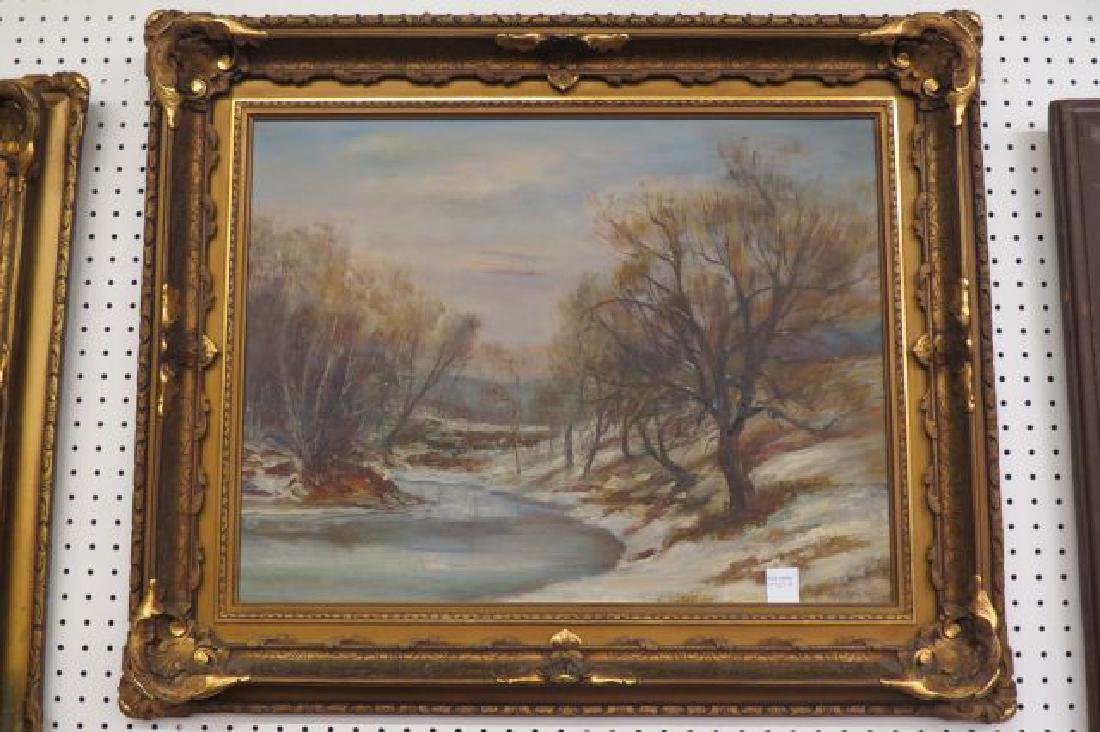 M.A. Griffith Oil of Winter Landscape with River, (1 of 3)