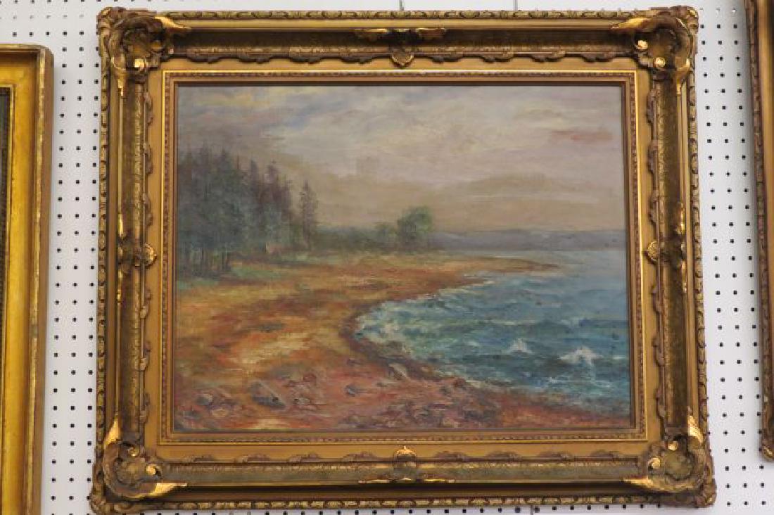 M.A. Griffith Oil Painting of Rocky Coastline, (1 of 3)