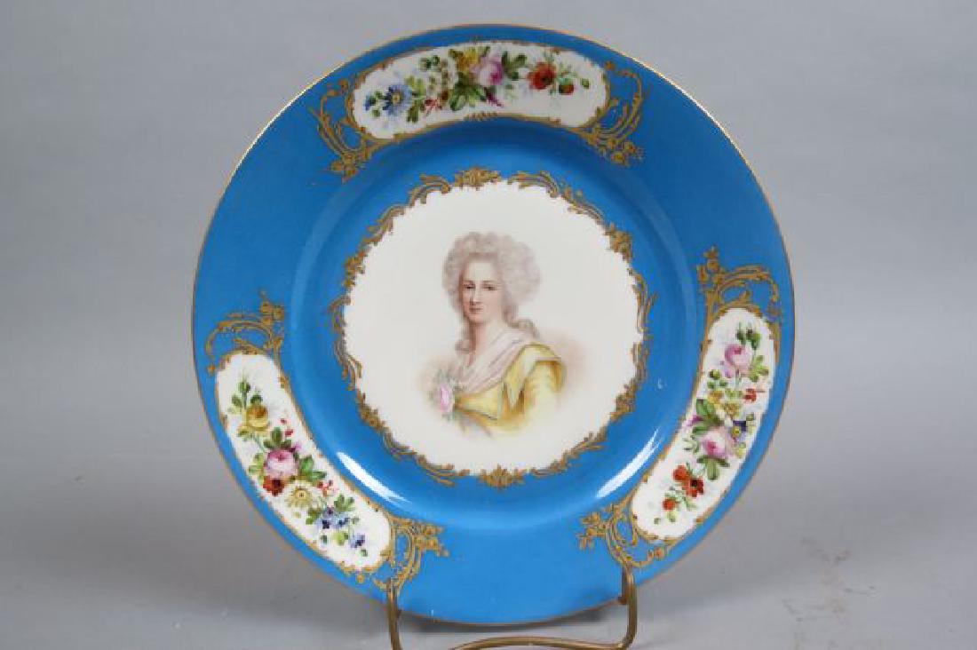 Sevres Porcelain Handpainted Portrait Plate, (1 of 3)