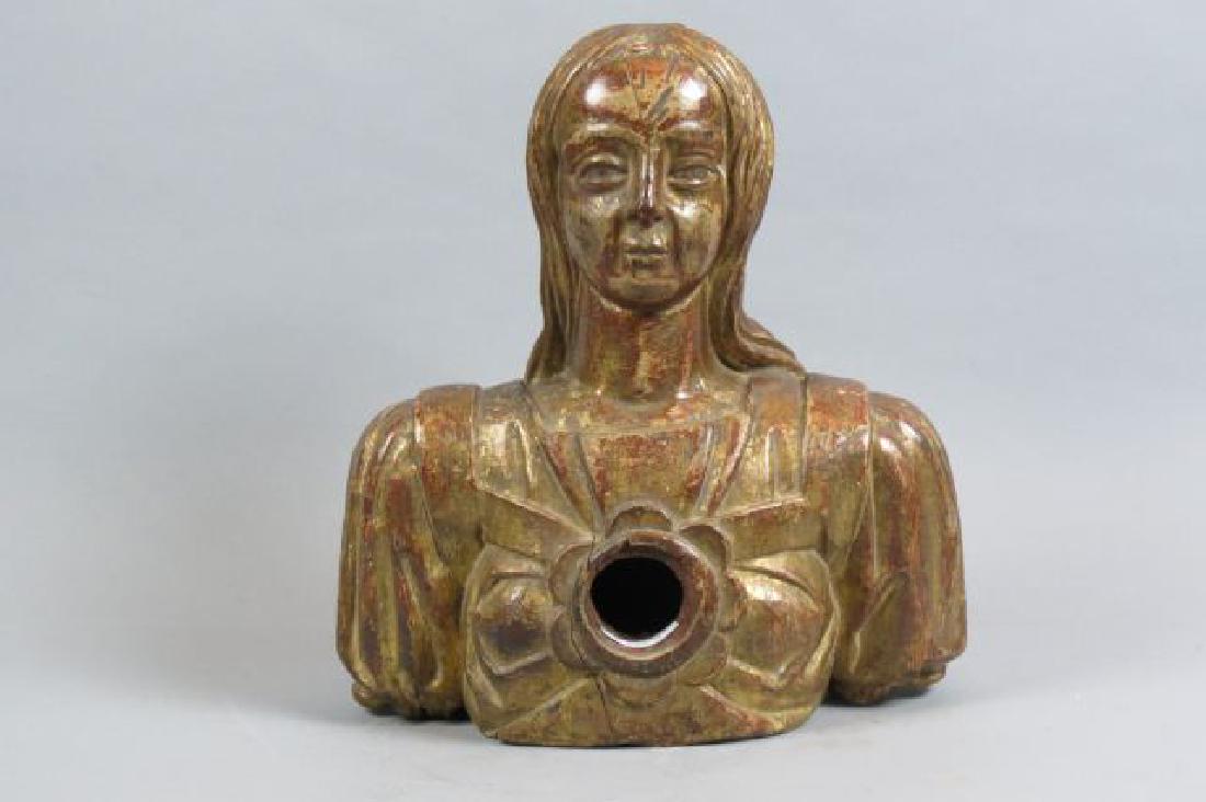 Early Carved & Gilt Figural Wood Reliquary, (1 of 5)