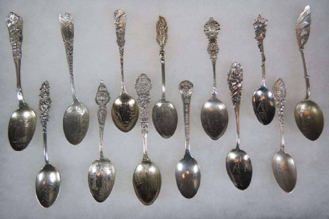 13 Sterling Silver Souvenir Spoons, (1 of 4)