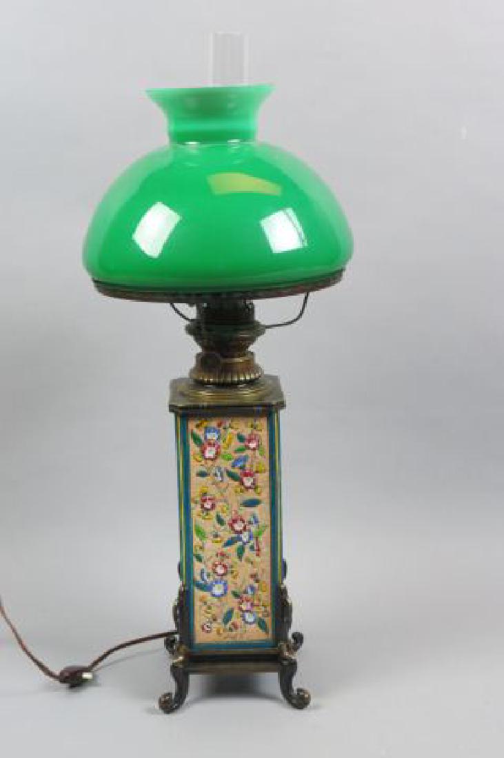 Longwy French Art Pottery Lamp, (1 of 2)