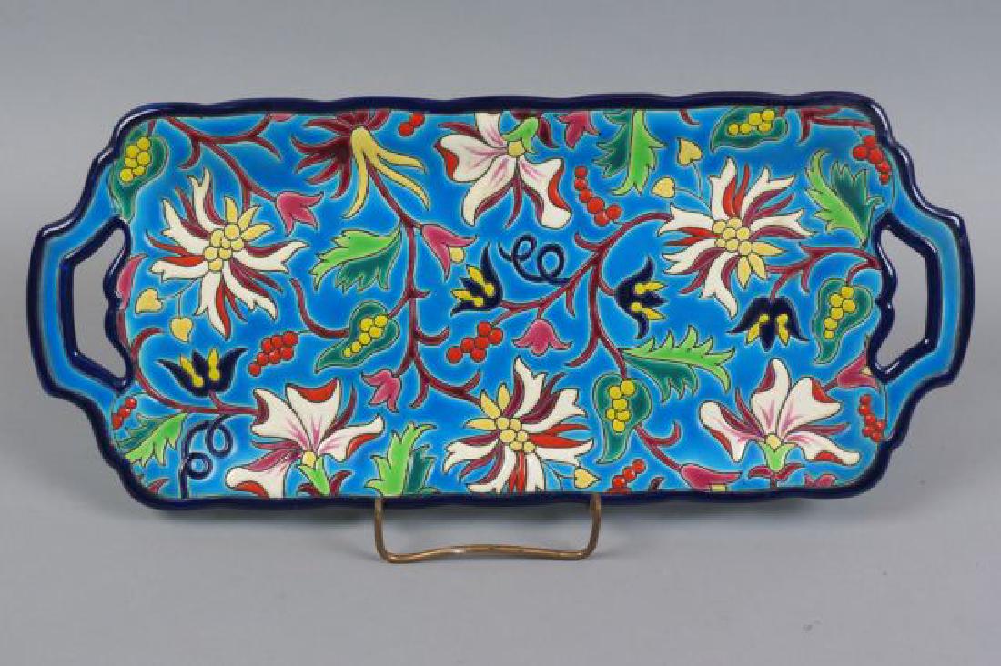 Longwy French Art Pottery Tray, (1 of 3)