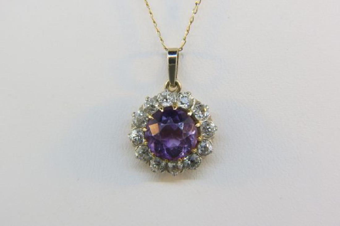 Amethyst & Diamond Pendant, (1 of 4)