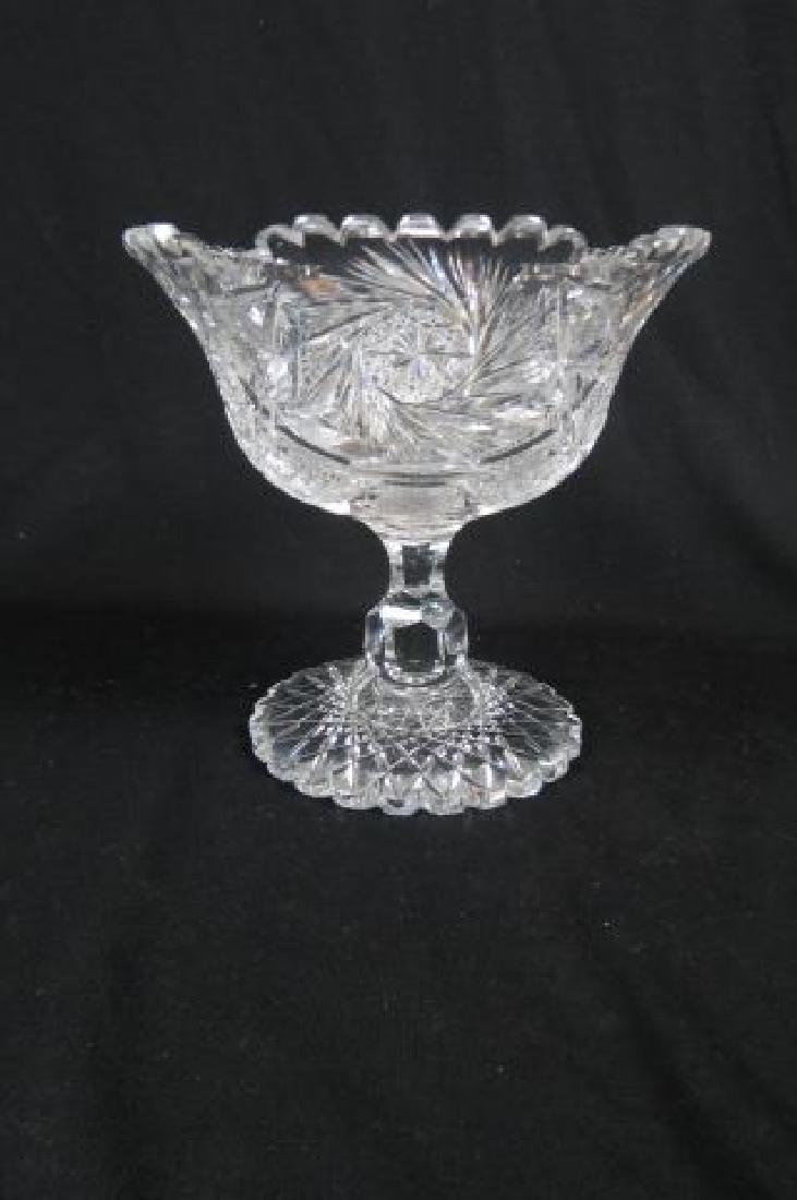 Cut Glass Fruit Bowl on Pedestal Bae, (1 of 4)