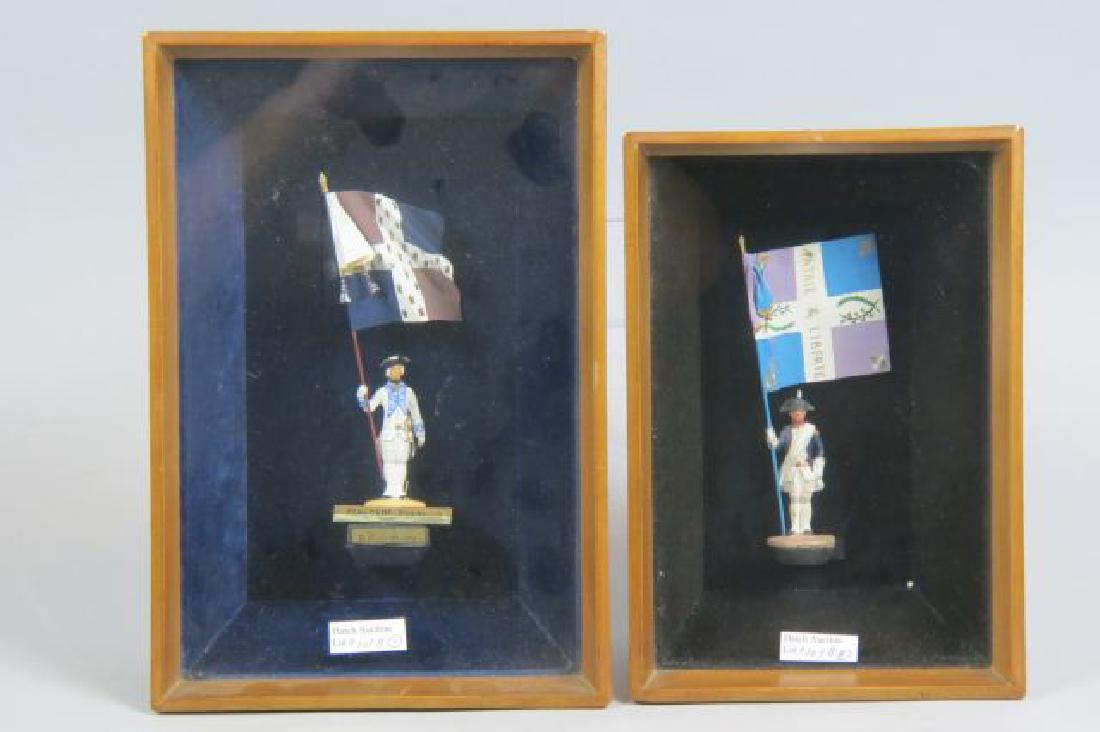 2 Lead Military Figurines, both flag bearers, (1 of 5)