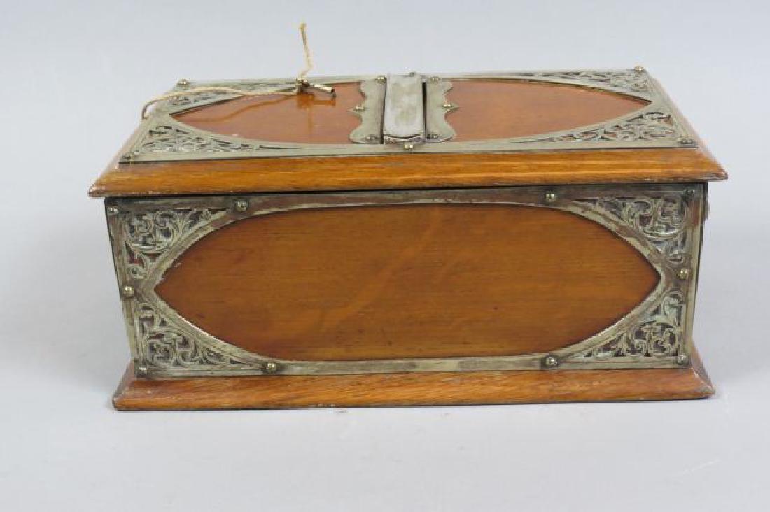English Oak Cigarette Dispenser Box, (1 of 4)