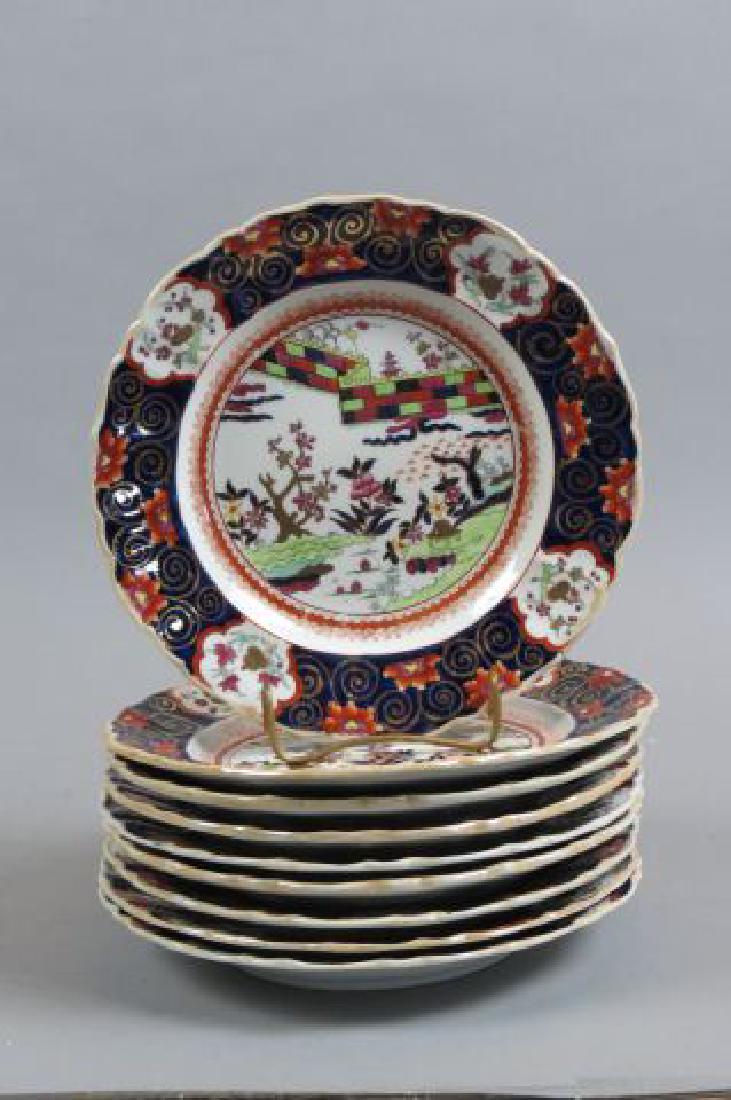 9 Mason's Ironstone Plates, (1 of 1)