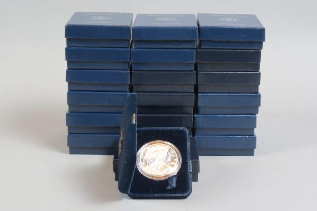 19 U.S. Proof Silver Eagle Bullion Coins, (1 of 2)