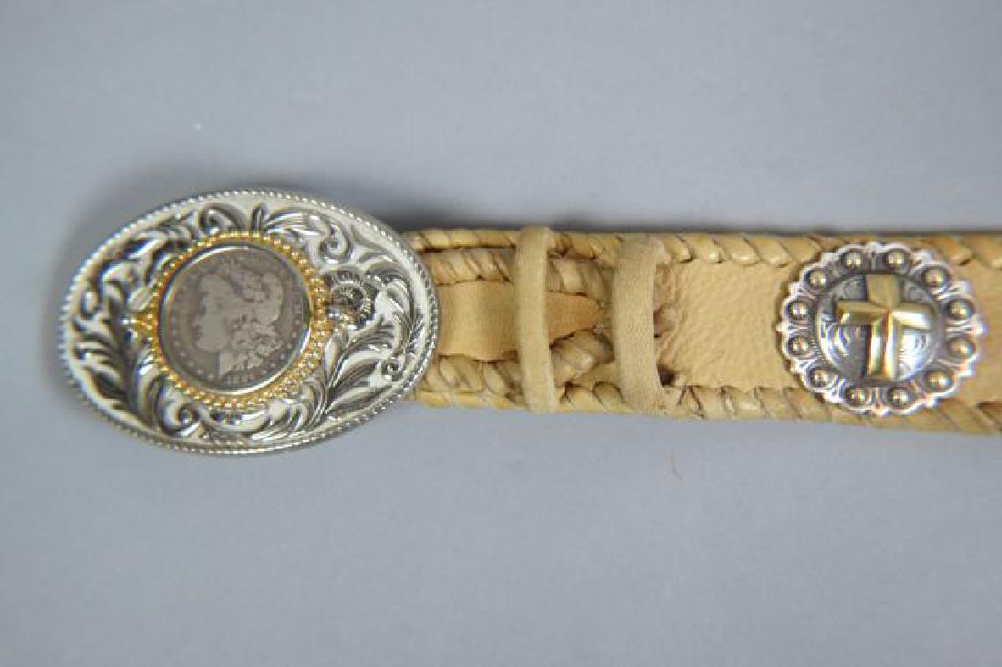 Western Silver Dollar Style Belt,
