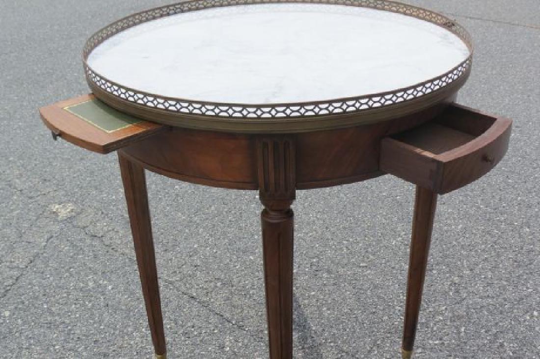 French Walnut Marble Top Table, (1 of 2)