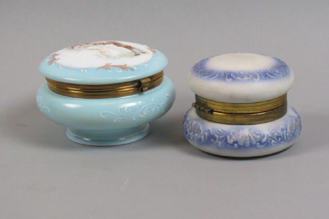 2 Victorian Art Glass Dresser Boxes, (1 of 2)