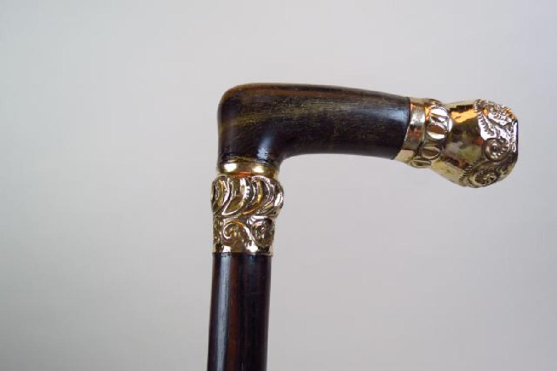 Gold & Horn Handled Cane, (1 of 6)
