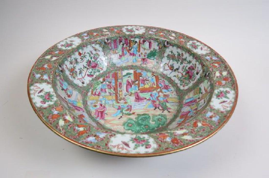 Chinese Large Rose Mandarin Wash Basin 19" Bowl, (1 of 7)